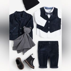 H&M Baby Boy Velvet pants, vest and blazer size 9 months